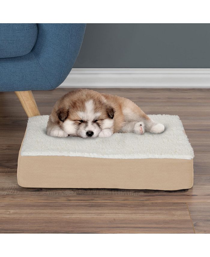PetMaker Orthopedic Sherpa Top Pet Bed with Memory Foam and Removable