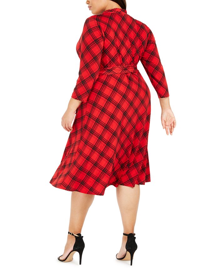 Charter Club Plus Size Plaid V-Neck Dress, Created for Macy's - Macy's