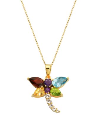 gemstone dragonfly necklace