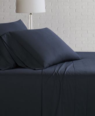 Solid Cotton Percale 4-Pc. Sheet Set, Queen