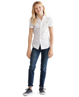 Polo Ralph Lauren Big Girls Solid Oxford Top
