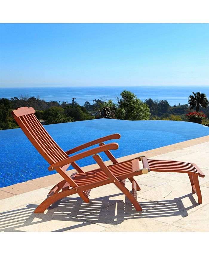 VIFAH Malibu Wood Outdoor Patio 2Piece Chaise Lounge Set Macy's