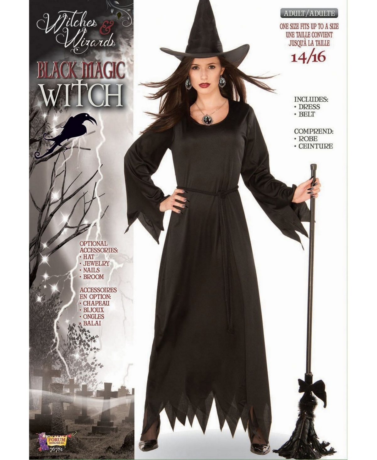 Women's Black Magic Witch Adult Costume - Black