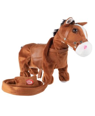 Happy Trails - Animated Plush Horse Toy– Interactive Pony that Walks on Leash, Sings a Cowboy Song Dances, Soft Snuggly Fur, Stuffed Farm Animal by