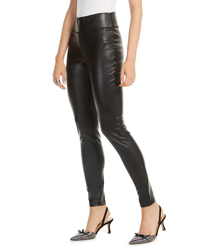 INC International Concepts Petite FauxLeather Skinny Pants, Created