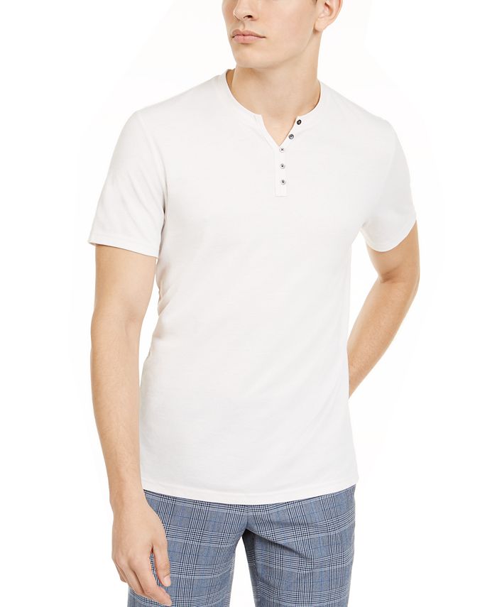 INC International Concepts INC Men's Textured Split-Neck T-Shirt ...