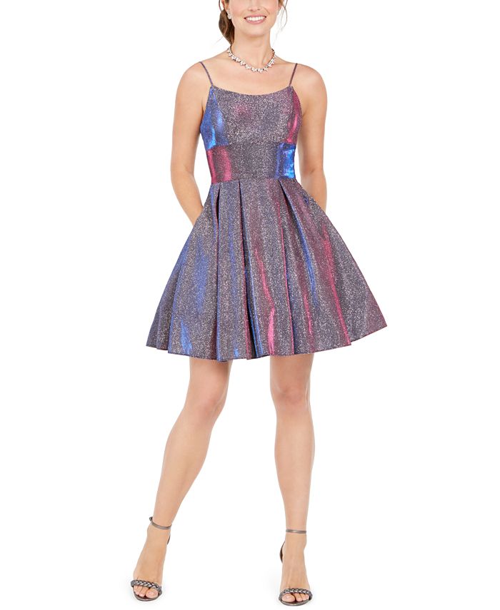 Betsy & Adam Glitter Fit & Flare Dress Macy's