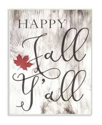 Happy Fall Y'all Typography Sign Wall Plaque Art, 10" x 15"