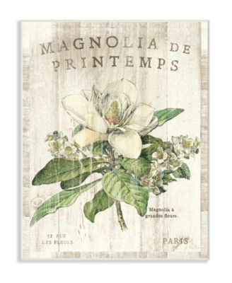 French Magnolias in Spring Wall Plaque Art, 10" x 15"