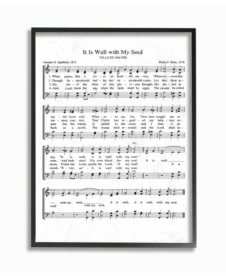 It is Well With My Soul Vintage-Inspired Sheet Music Framed Giclee Art, 11" x 14"