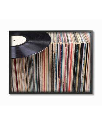 Vintage-Inspired Records Display Framed Giclee Art, 16" x 20"