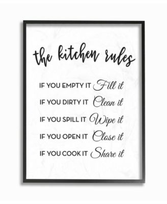 The Kitchen Rules If You… Framed Giclee Art, 16" x 20"