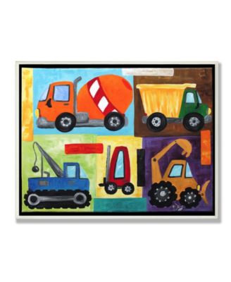 Home Decor Construction Trucks Set Wall Plaque Art, 12.5" x 18.5"