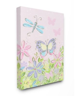 The Kids Room Pastel Butterfly and Dragonfly Canvas Wall Art, 16" x 20"