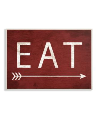 Stupell Industries Eat With Arrow Red Wall Plaque Art, 12.5" x 18.5"