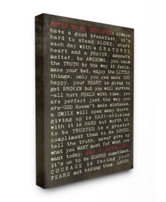 Notes To My Children Canvas Wall Art, 24" x 30"