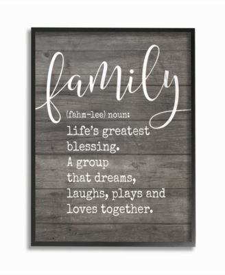 Family Definition Planked Framed Giclee Art, 16" x 20"
