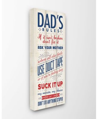Dad's Rules Canvas Wall Art, 13" x 30"
