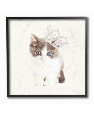 Kitten Royalty Framed Giclee Art, 12" x 12"