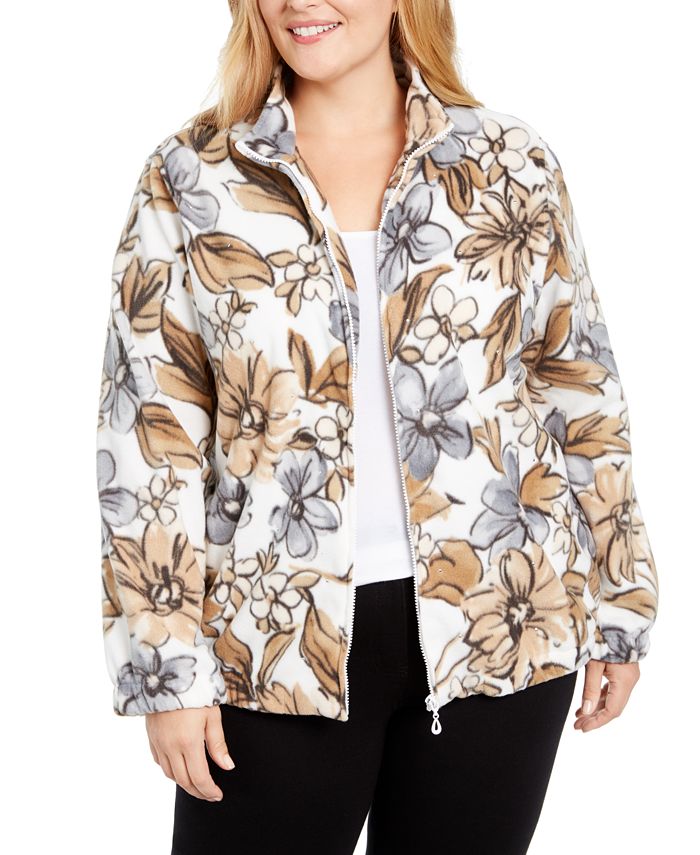 Alfred Dunner Women's Jacket, Size 8. White, lined with Floral Pattern.
