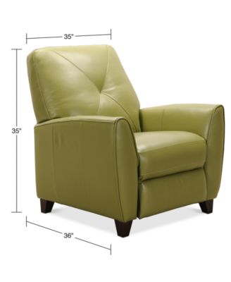 Myia Tufted Back Leather Pushback Recliner, Created for Macy's
