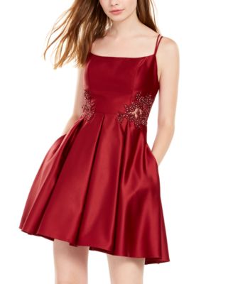macys junior red dresses