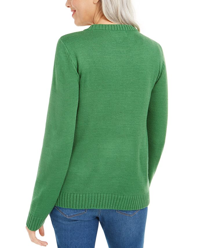 Karen Scott Sequined Pug Holiday Sweater, Created For Macy's - Macy's