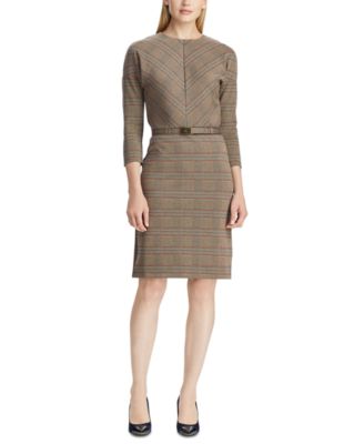 ralph lauren buckled ponte dress