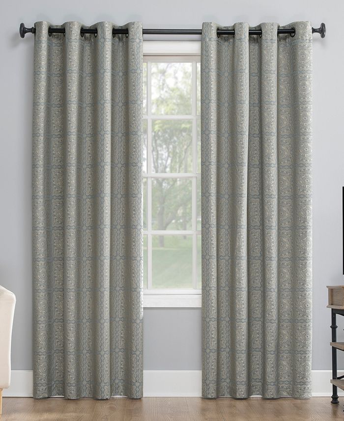 Sun Zero Evie 50" x 63" Medallion Jacquard Blackout Curtain - Macy's