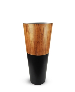 Le Present Lux Natura Fiberglass and Wood Pot 36