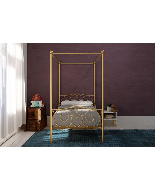 EveryRoom Whimsical Metal Canopy Bed, Twin Size & Reviews ...