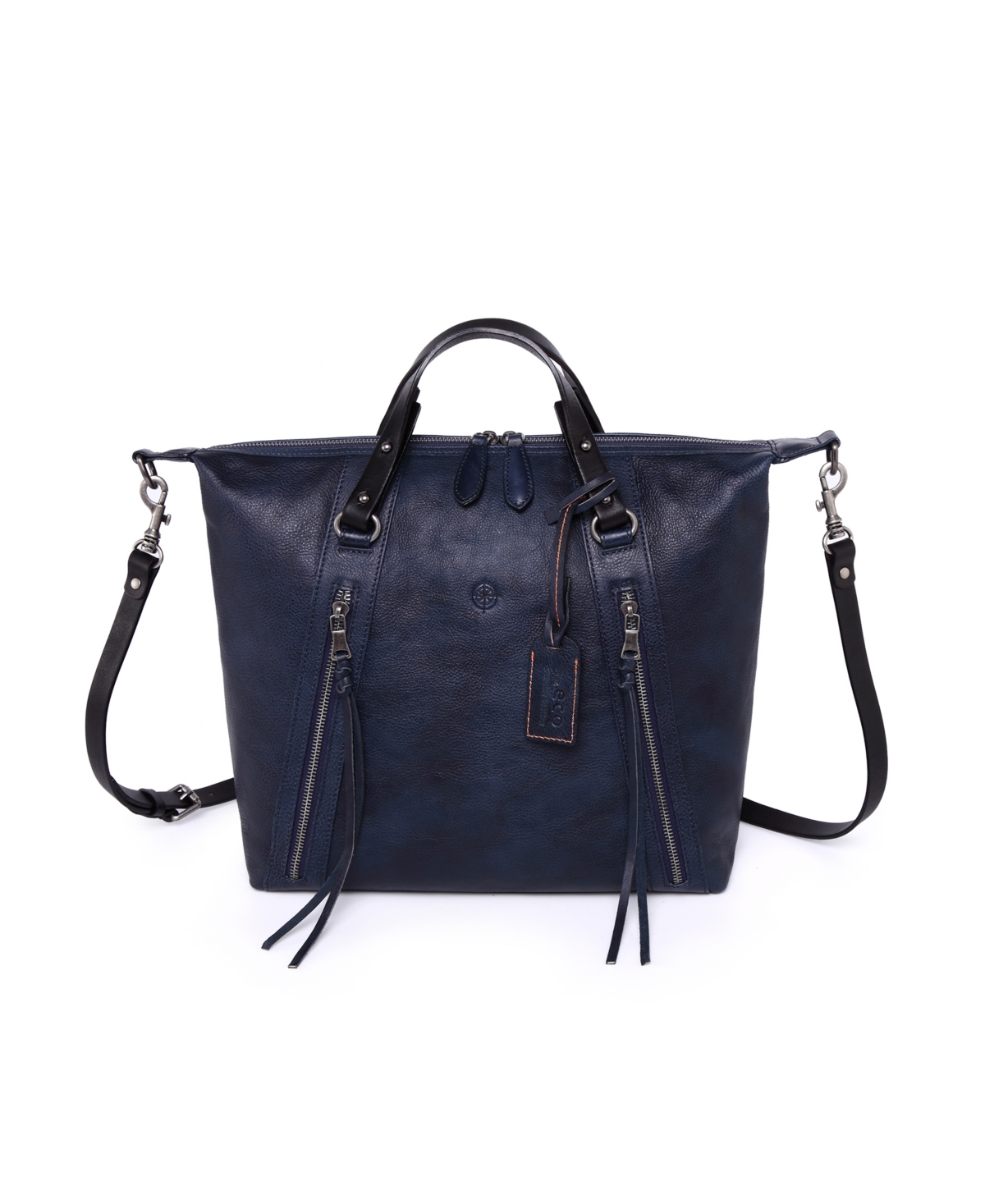 Mossy Creek Leather Tote Bag - Navy