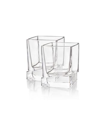 JoyJolt Carre Shot Glasses Square Heavy Base Glass Set of 4, 1.8-Ounce