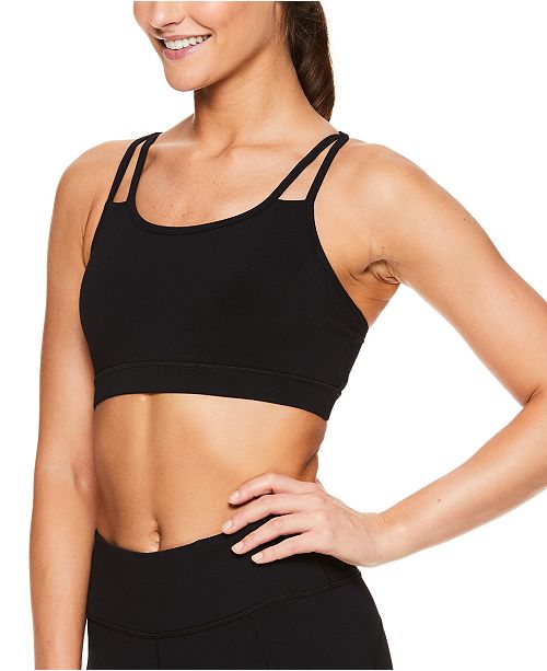 Gaiam Shine Strappy Mid Impact Sports Bra Reviews Macy S