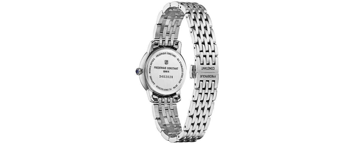 Shop Frederique Constant Women's Swiss Slimline Diamond (1/20 Ct. T.w.) Stainless Steel Bracelet Watch 30mm In Silver