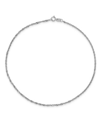 Macy's - Singapore Chain Anklet in 14k White Gold