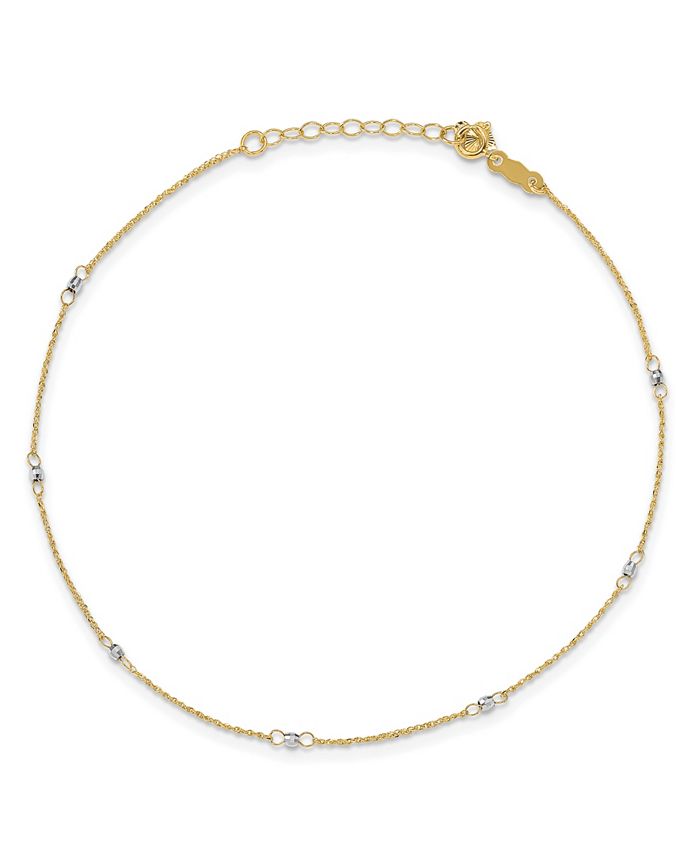 Macy's - Ropa Anklet in 14k Yellow and White Gold