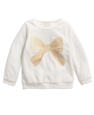 First Impressions - Toddler Girl  T BOW VELOUR TOP