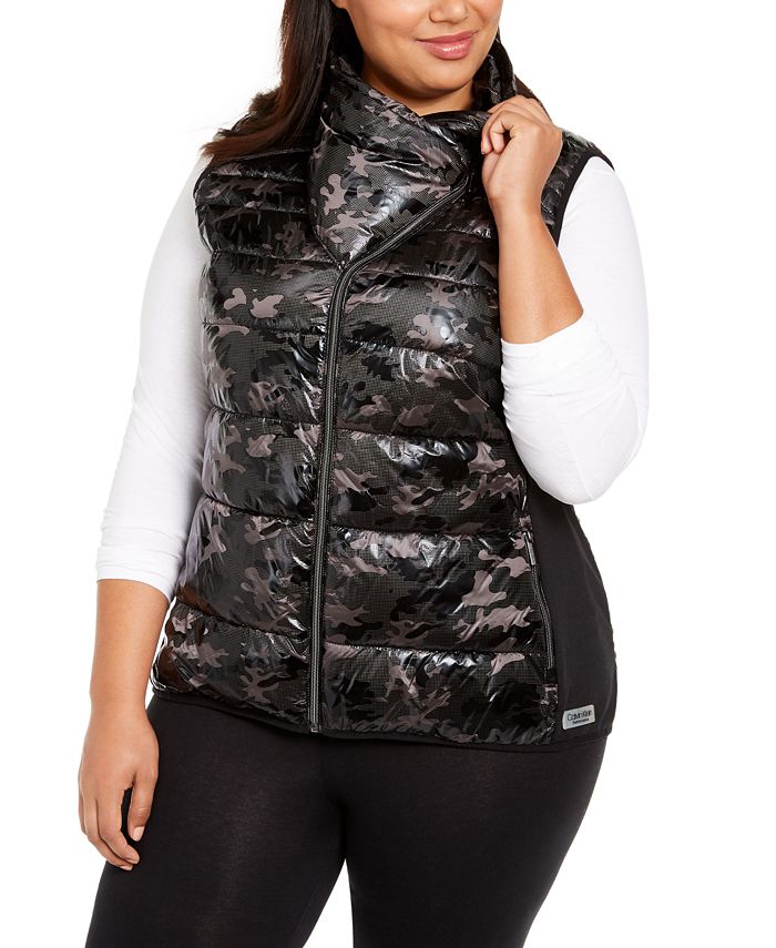 Calvin Klein Plus Size Printed Puffer Vest - Macy's