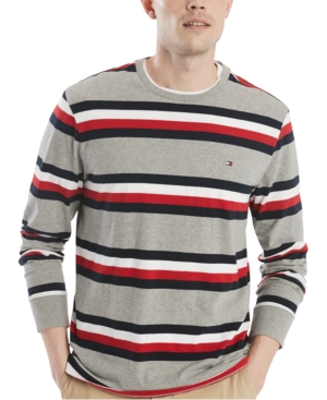 Tommy Hilfiger Men's Wooster Stripe T-shirt In Sport Grey Heather ...