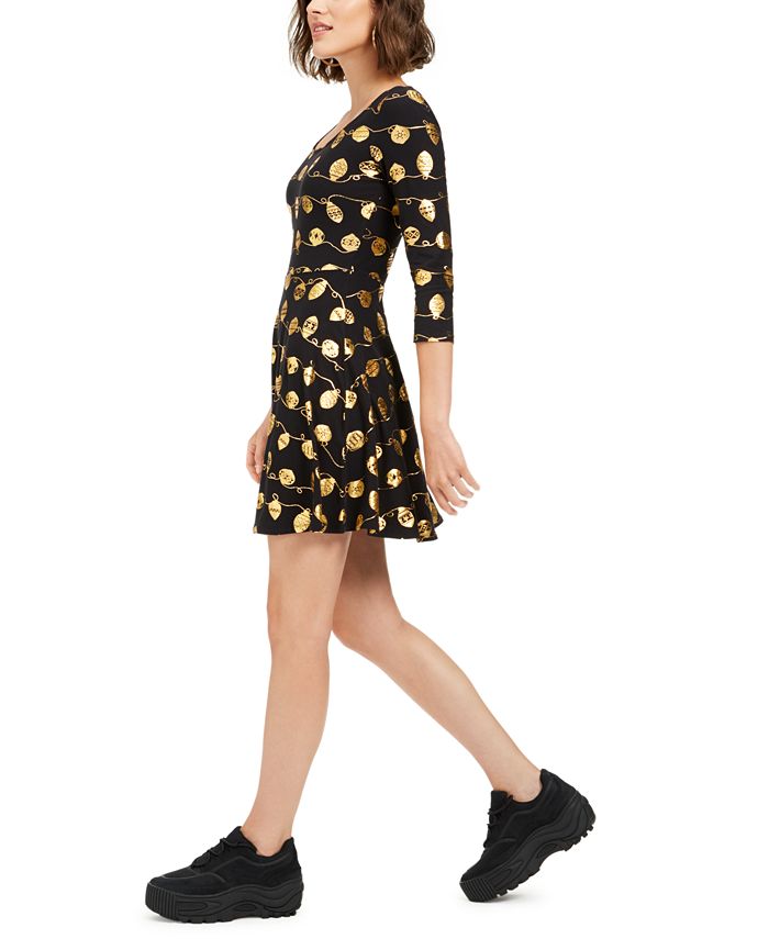 green emerald velvet dress Planet Gold Womens Juniors Metallic Mini Fit & Flare Dress Black S at  Amazon Women's Clothing store