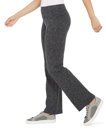 Ideology Women's Essentials Flex Stretch Bootcut Yoga Pants With Short  Inseam, Created For Macy's In Noir Space Dye