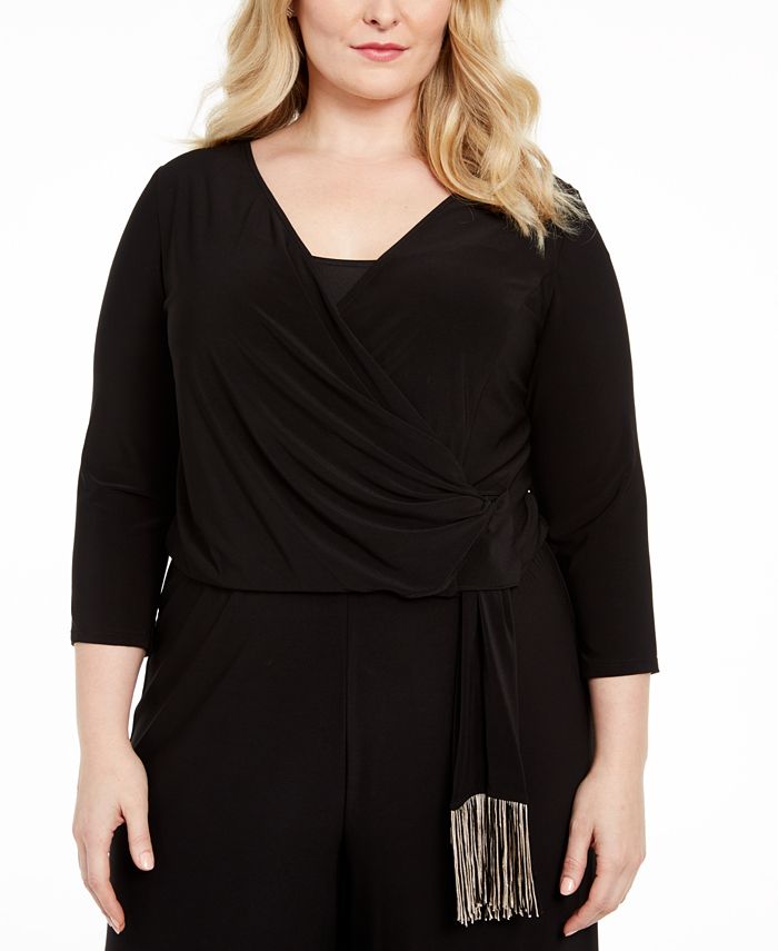 MSK Plus Size SurpliceNeck TieWaist Jumpsuit Macy's
