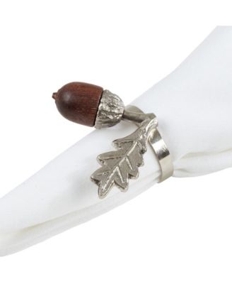 Acorn Design Napkin Ring, Set of 4