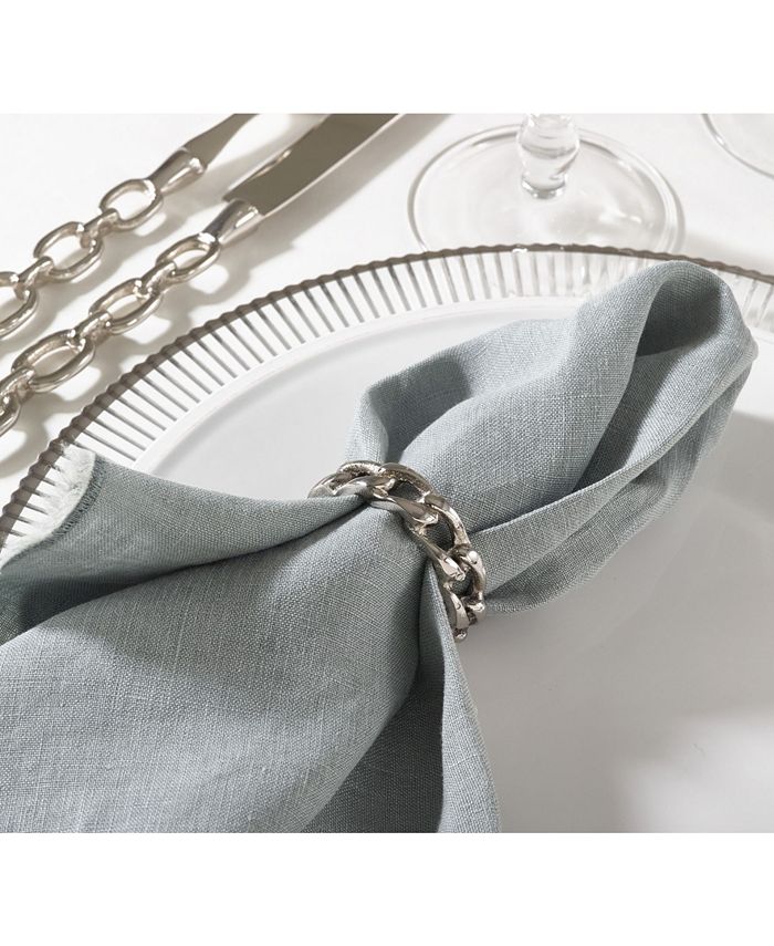 Saro Lifestyle Catena Collection Chain Design Napkin Ring, Set of 4