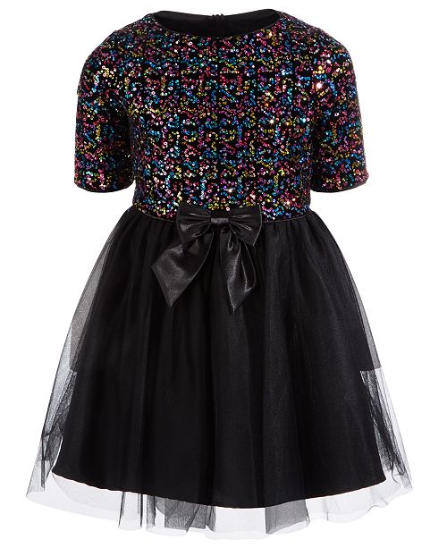 Pink Violet Big Girls Rainbow Sequined Bow Dress Reviews