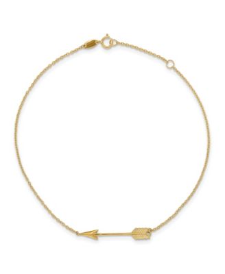 Macy's Polished Arrow Anklet in 14k Yellow Gold - Macy's