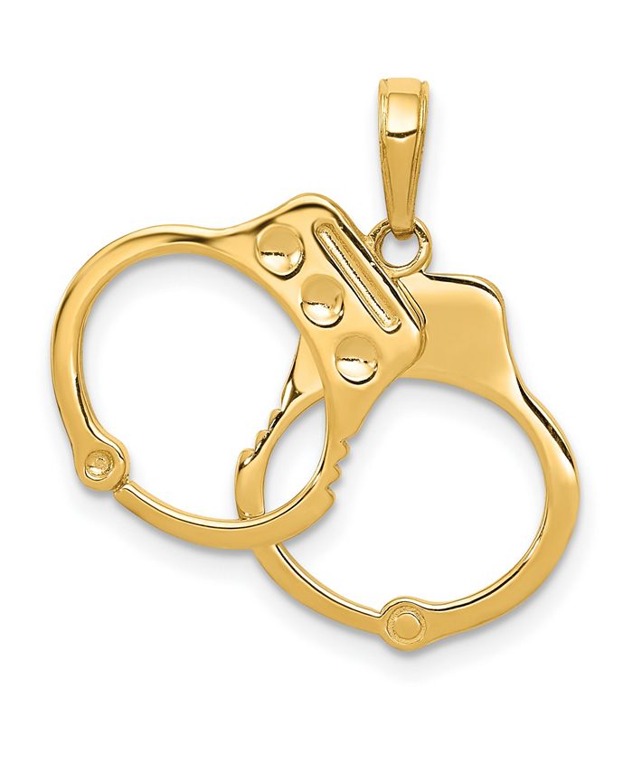 Macy's - Handcuffs Pendant In 14k Yellow Gold