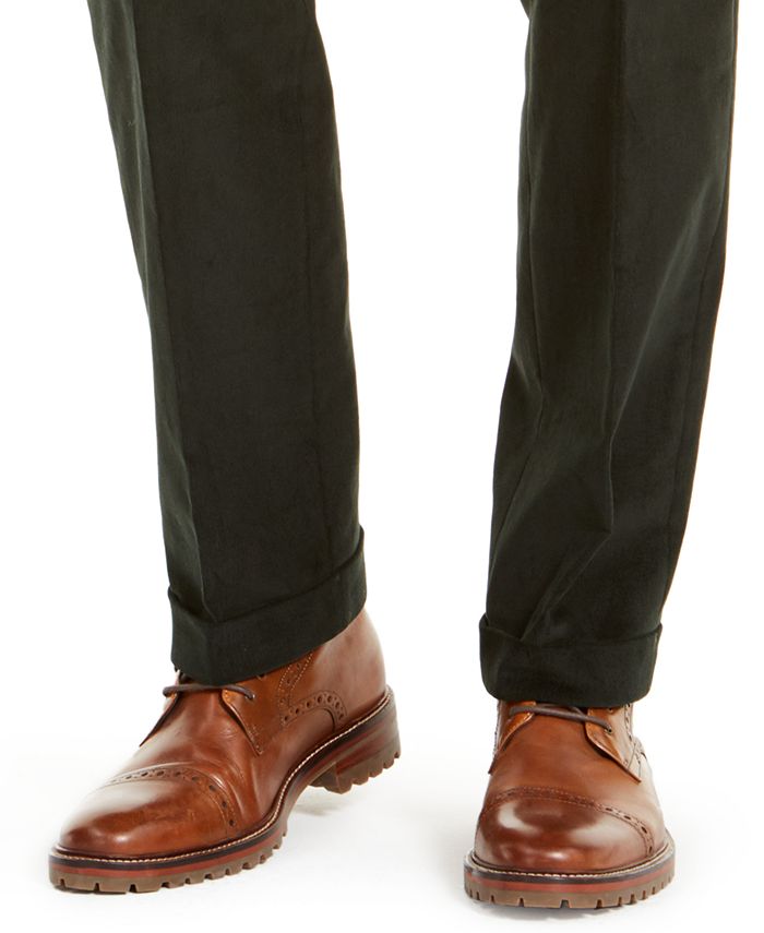 Lauren Ralph Lauren Men's Classic/Regular Fit Corduroy Double Reverse Pleated Dress Pants Macy's