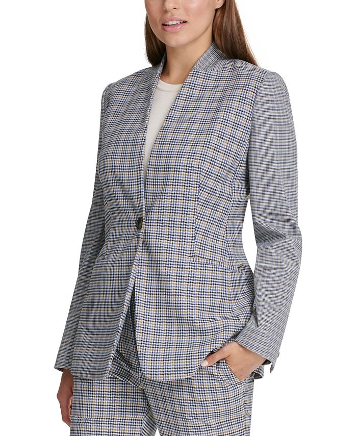 DKNY Houndstooth Collarless Blazer Macy's